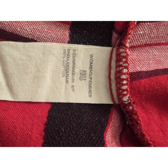 Woolrich Women's Red Flannel‎ Diamond Plaid Button Shirt Size Small 100% Cotton - Picture 6 of 6